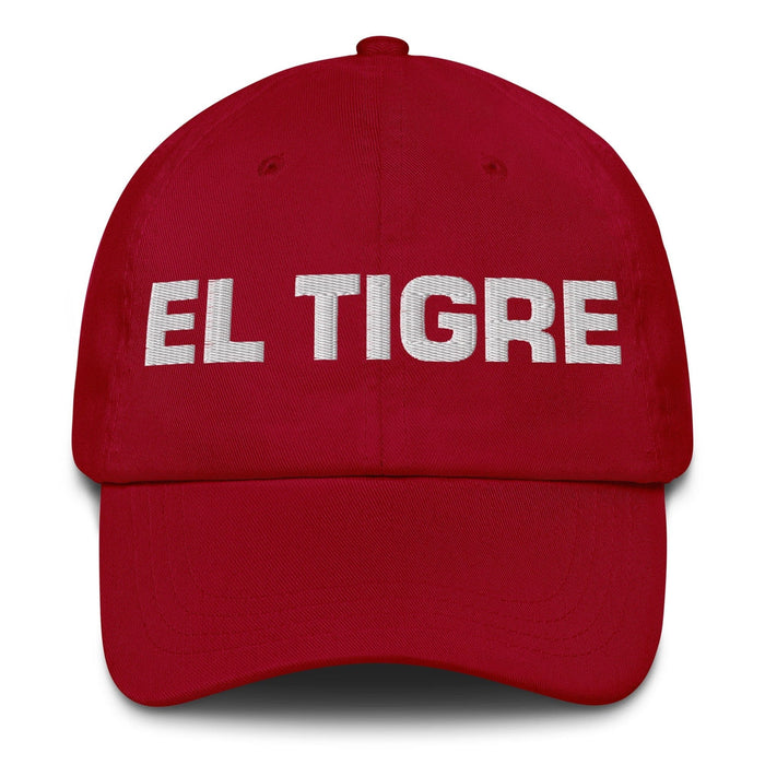 El Tigre The Tiger Mexican Spanish Pride Gift Regalo Dad Hat Mexicada Cranberry