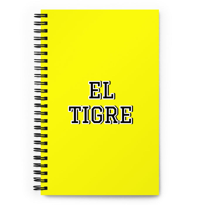 El Tigre The Tiger | Yellow Spiral Notebook, 140 Dotted Sheets | Funny Gift Idea Home Office Work | Mexican Spanish Pride Gift Mexicada