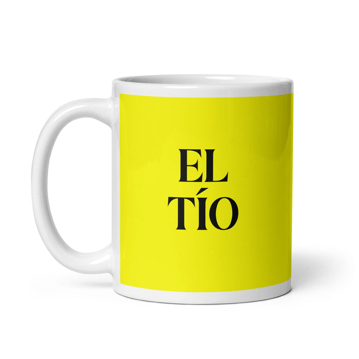 El Tío The Aunt / The Uncle Funny Home Office Work Coffee Mug Mexican Spanish Pride Gift White Glossy Cup Yellow Card Mug Mexicada