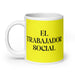 El Trabajador Social The Social Worker Funny Home Office Work Coffee Mug Mexican Spanish Pride Gift White Glossy Cup Yellow Card Mug Mexicada