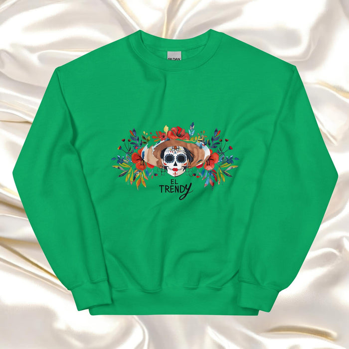 El Trendy Exclusive Art Piece Home Office Work Mexican Spanish Pride Gift One-Of-A-Kind Unisex Sweatshirt | E13 Mexicada Irish Green / S