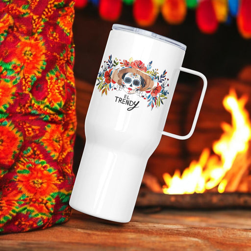 El Trendy Exclusive Art Piece Travel Mug With Handle For Water, Iced Tee Or Coffee | Funny Cute Gift Idea Home Office Work | Mexican Spanish Pride | E13 Mexicada 25 oz