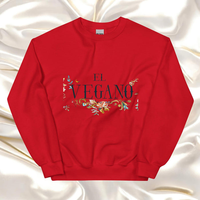 El Vegano Exclusive Art Piece Home Office Work Mexican Spanish Pride Gift One-Of-A-Kind Unisex Sweatshirt | E8 Mexicada Red / S