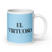 El Virtuoso The Virtuoso Funny Home Office Work Coffee Mug Mexican Spanish Pride Gift White Glossy Cup Sky Blue Card Mug Mexicada 20 oz