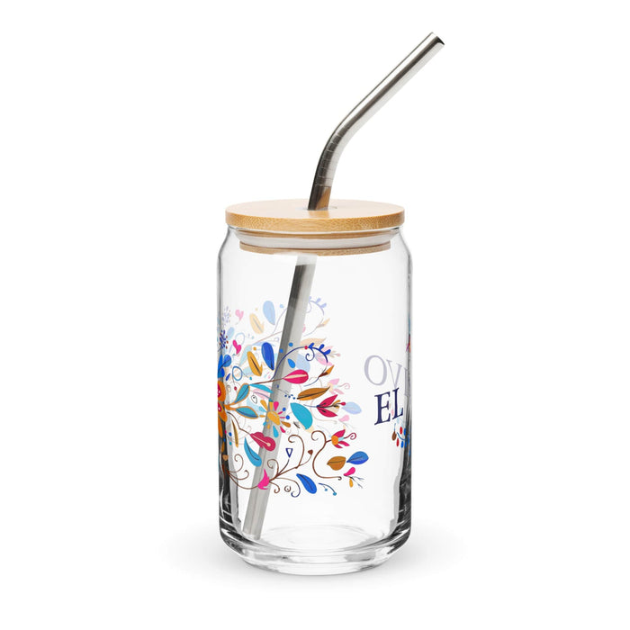 El Vivo Exclusive Art Piece Can-Shaped Glass Home Office Work Mexican Spanish Pride Gift Cup One-Of-A-Kind Calligraphy Glass | E15 Mexicada