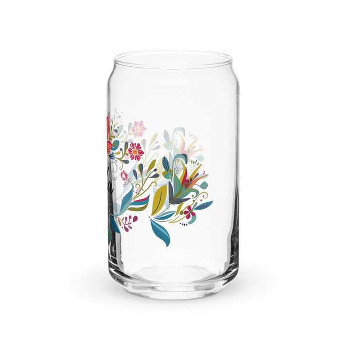 Elda Exclusive Name Art Piece Can-Shaped Glass Home Office Work Mexican Spanish Pride Gift Cup One-Of-A-Kind Calligraphy Glass | E22 Mexicada