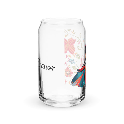 Eleanor Exclusive Name Art Piece Can-Shaped Glass Home Office Work Mexican Spanish Pride Gift Cup One-Of-A-Kind Calligraphy Glass | E21 Mexicada 16 oz (No Lid No Straw)