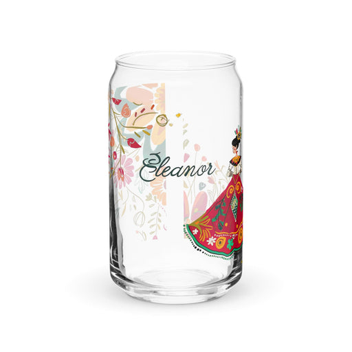 Eleanor Exclusive Name Art Piece Can-Shaped Glass Home Office Work Mexican Spanish Pride Gift Cup One-Of-A-Kind Calligraphy Glass | E4 Mexicada 16 oz (No Lid No Straw)