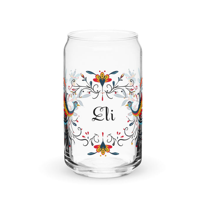 Eli Exclusive Name Art Piece Can-Shaped Glass Home Office Work Mexican Spanish Pride Gift Cup One-Of-A-Kind Calligraphy Glass | E5 Mexicada 16 oz (No Lid No Straw)