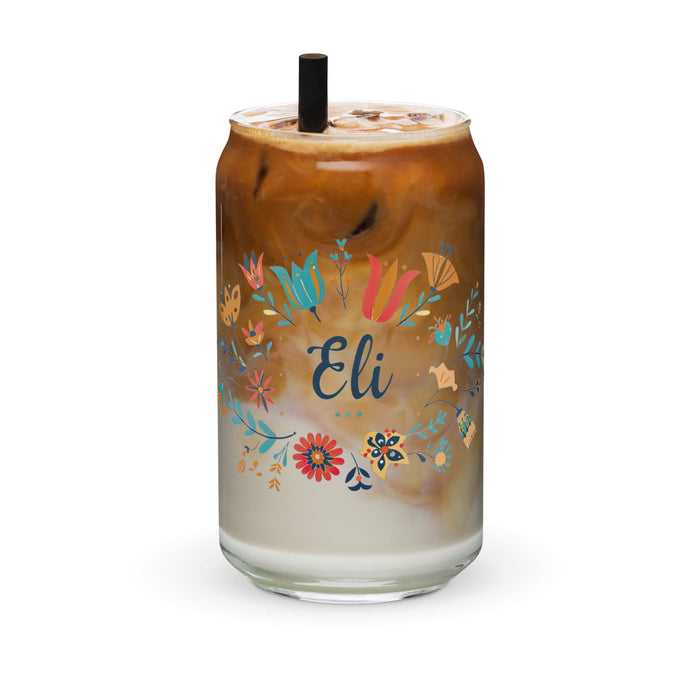 Eli Exclusive Name Art Piece Can-Shaped Glass Home Office Work Mexican Spanish Pride Gift Cup One-Of-A-Kind Calligraphy Glass | E9 Mexicada