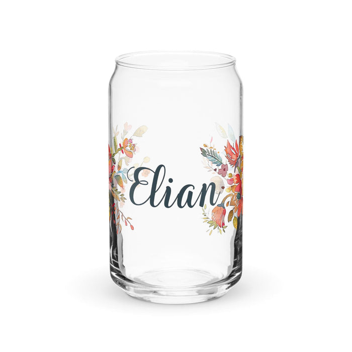 Elian Exclusive Name Art Piece Can-Shaped Glass Home Office Work Mexican Spanish Pride Gift Cup One-Of-A-Kind Calligraphy Glass | E41 Mexicada 16 oz (No Lid No Straw)