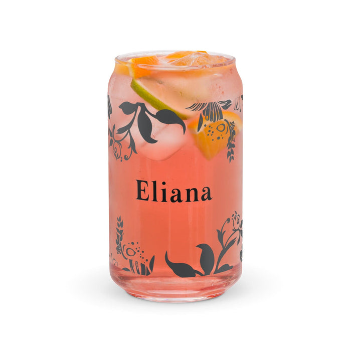 Eliana Exclusive Name Art Piece Can-Shaped Glass Home Office Work Mexican Spanish Pride Gift Cup One-Of-A-Kind Calligraphy Glass | E14 Mexicada