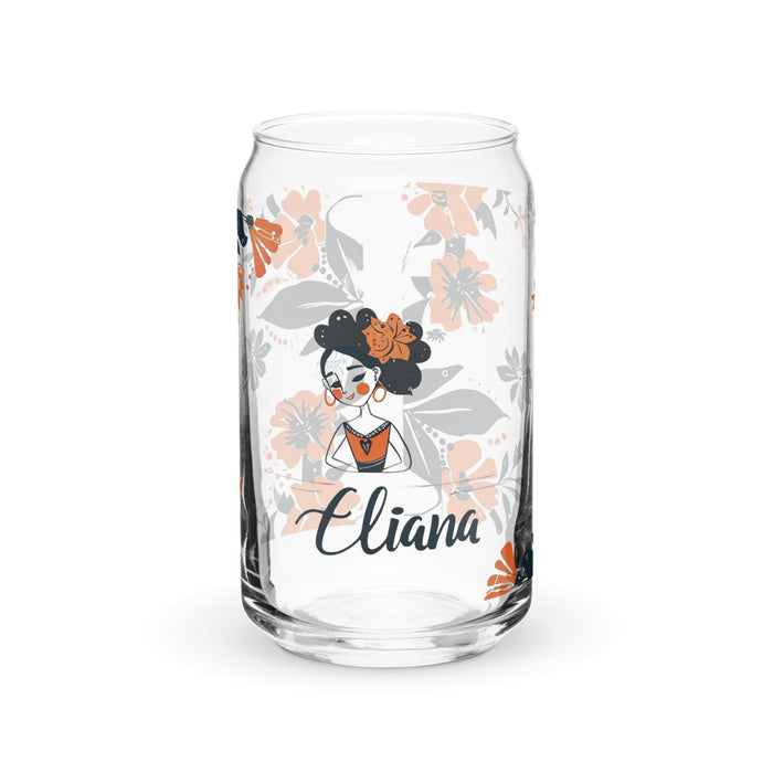 Eliana Exclusive Name Art Piece Can-Shaped Glass Home Office Work Mexican Spanish Pride Gift Cup One-Of-A-Kind Calligraphy Glass | E17 Mexicada 16 oz (No Lid No Straw)