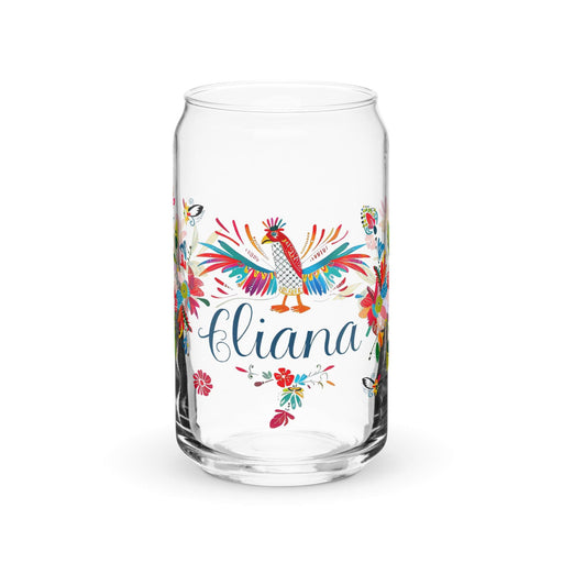 Eliana Exclusive Name Art Piece Can-Shaped Glass Home Office Work Mexican Spanish Pride Gift Cup One-Of-A-Kind Calligraphy Glass | E27 Mexicada 16 oz (No Lid No Straw)