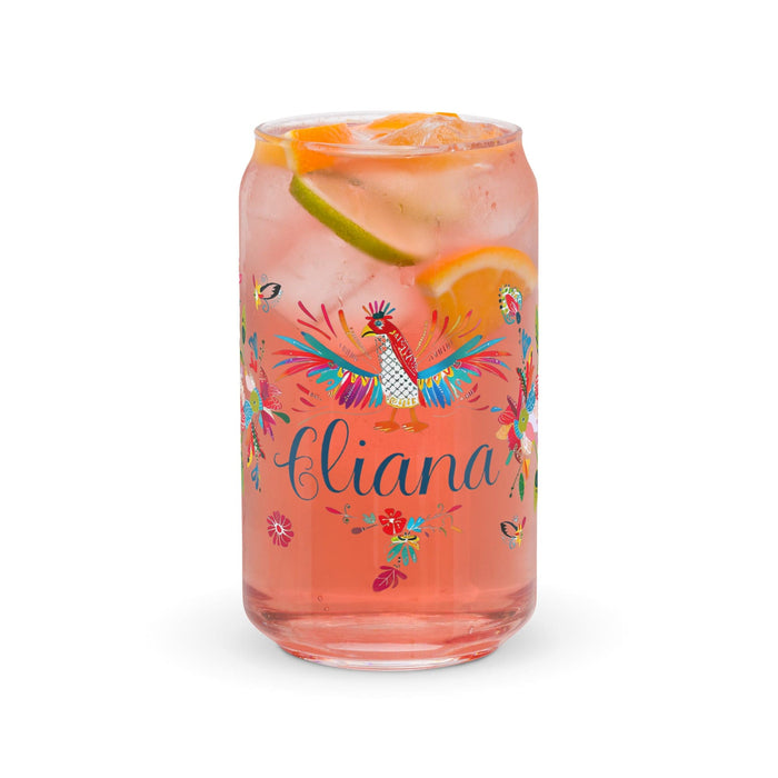 Eliana Exclusive Name Art Piece Can-Shaped Glass Home Office Work Mexican Spanish Pride Gift Cup One-Of-A-Kind Calligraphy Glass | E27 Mexicada