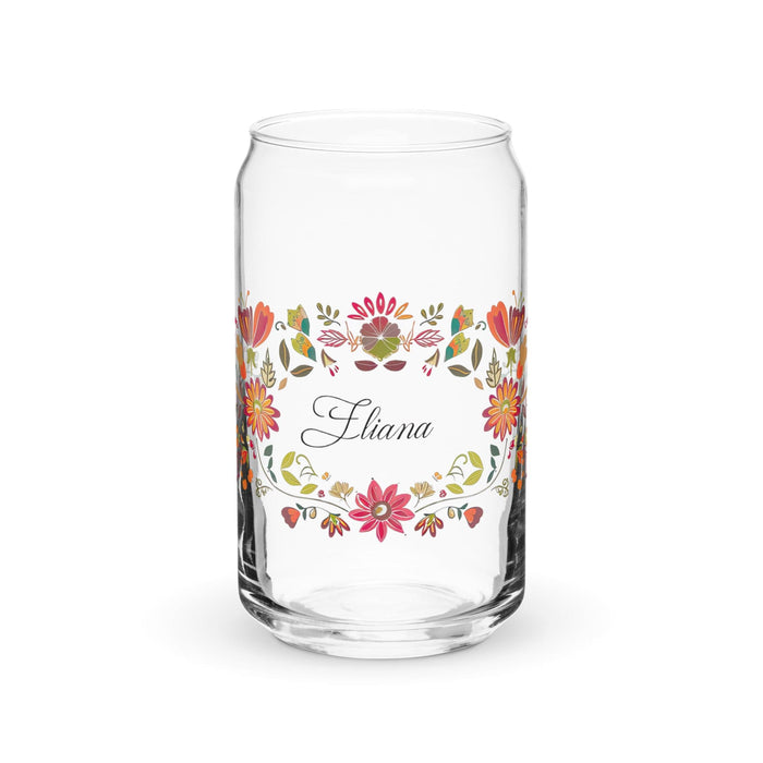 Eliana Exclusive Name Art Piece Can-Shaped Glass Home Office Work Mexican Spanish Pride Gift Cup One-Of-A-Kind Calligraphy Glass | E5 Mexicada 16 oz (No Lid No Straw)