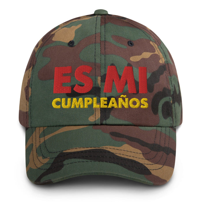 Embroidered Es Mi Cumpleanos It's My Birthday Funny Party Supplies Dad Hat Mexicada Green Camo