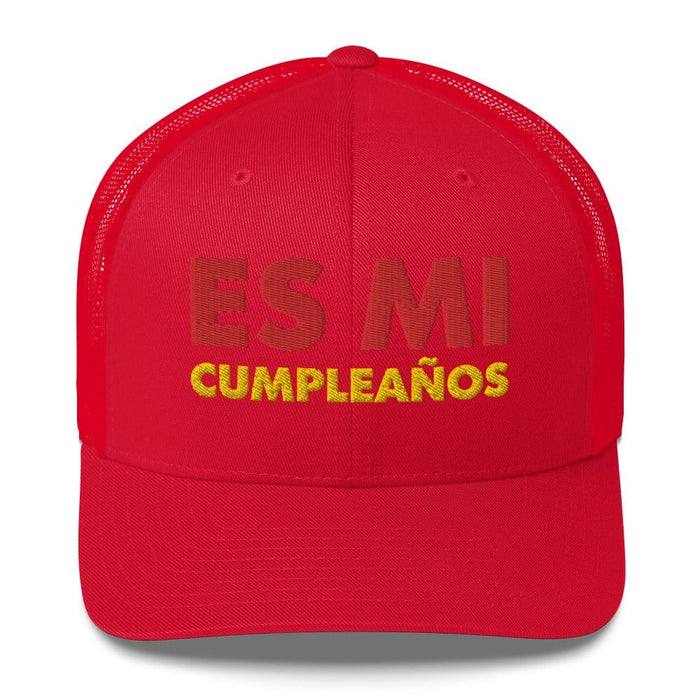 Embroidered Es Mi Cumpleanos It's My Birthday Funny Party Supplies Retro Trucker Hat Mexicada Red