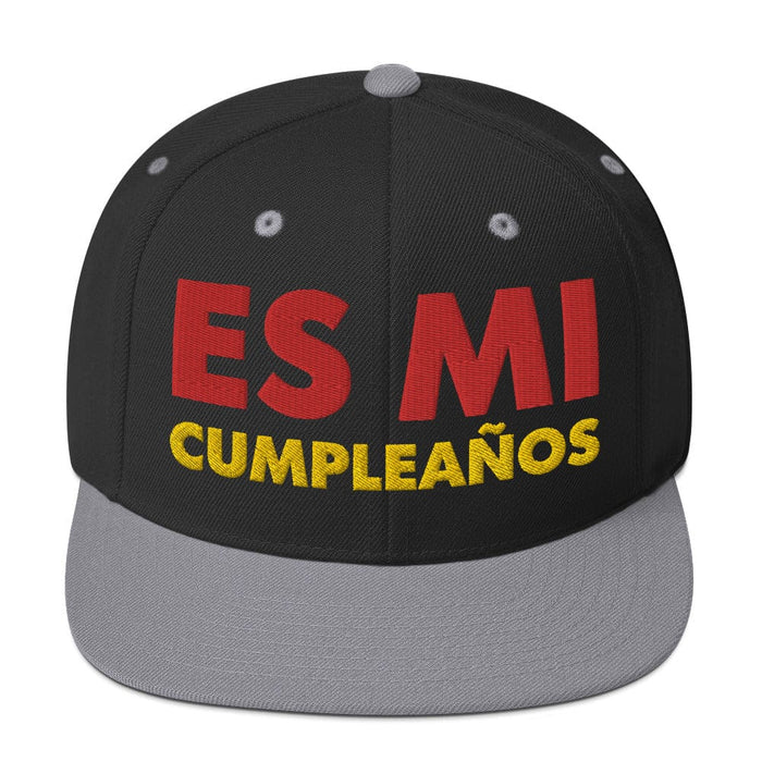 Embroidered Es Mi Cumpleanos It's My Birthday Funny Party Supplies Snapback Hat Mexicada Black/ Silver