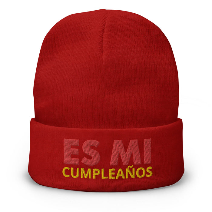 Embroidered Es Mi Cumpleanos It's My Birthday Funny Party Supplies Beanie - Mexicada