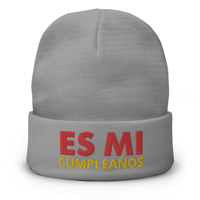 Embroidered Es Mi Cumpleanos It's My Birthday Funny Party Supplies Beanie - Mexicada