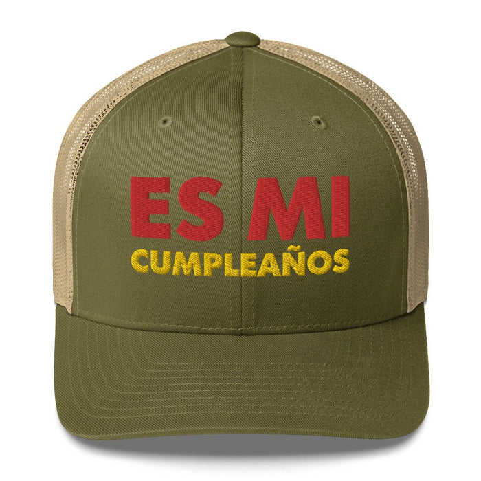 Embroidered Es Mi Cumpleanos It's My Birthday Funny Party Supplies Retro Trucker Hat - Mexicada