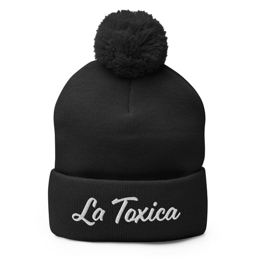 Embroidered La Toxica Spanish Mexican Bingo Game Funny Toxic Pom-Pom Beanie - Mexicada