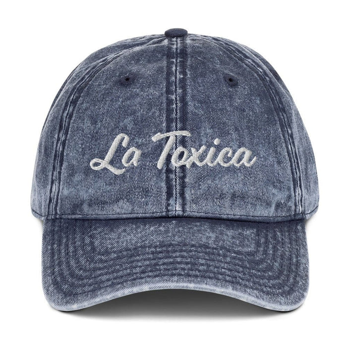 Embroidered La Toxica Spanish Mexican Bingo Game Funny Toxic Vintage Twill Cap Mexicada Navy