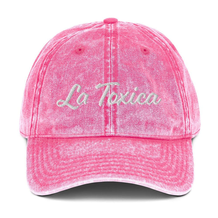 Embroidered La Toxica Spanish Mexican Bingo Game Funny Toxic Vintage Twill Cap Mexicada Pink