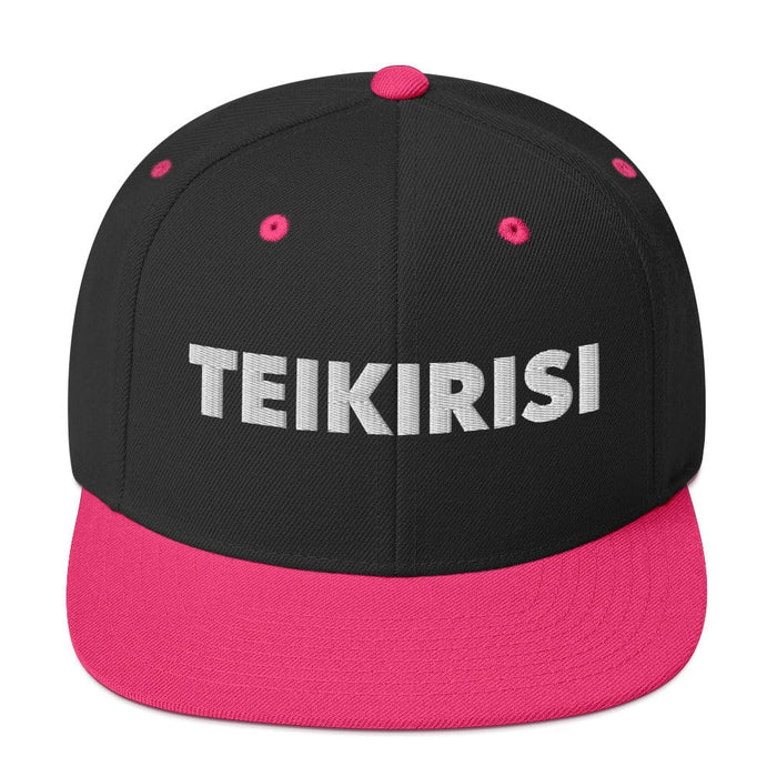 Embroidered Teikirisi - Take It Easy Funny Spanish Saying Classic Snapback Hat Mexicada Black/ Neon Pink