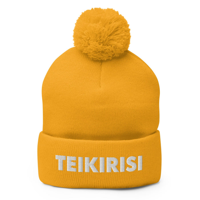 Embroidered Teikirisi - Take It Easy Funny Spanish Saying Phrase Pom-Pom Beanie - Mexicada