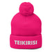 Embroidered Teikirisi - Take It Easy Funny Spanish Saying Phrase Pom-Pom Beanie - Mexicada