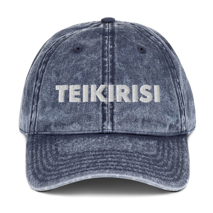 Embroidered Teikirisi - Take It Easy Funny Spanish Saying Vintage Twill Cap Mexicada Navy