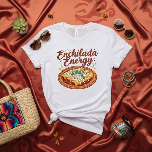 Enchilada Energy T-Shirt: Funny Mexican Food Tee Shirt, Graphic Design Shirt with Enchiladas for Foodies, Cinco de Mayo, Taco Tuesday, Unisex Mexicada