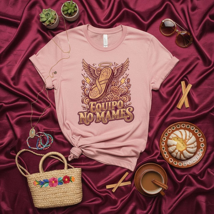 Equipo No Mames T-Shirt with La Chancla Graphic, Funny Spanish Saying Tee, Latina Mom Life Gift, Casual Unisex Apparel, Mexican Culture Inspired Shirt Mexicada