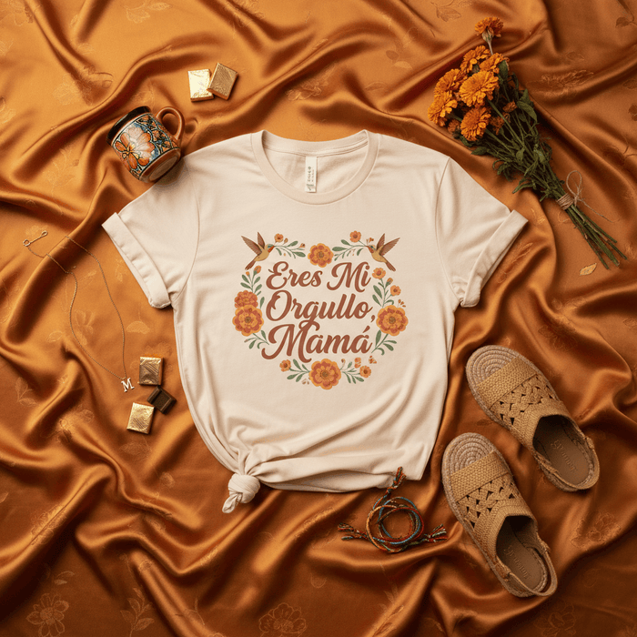 Eres Mi Orgullo Mamá T-Shirt, Spanish Mother's Day Gift, Floral Hummingbird Design, Hispanic Mom Tee, Latina Mama Shirt, Dia de las Madres Top Mexicada