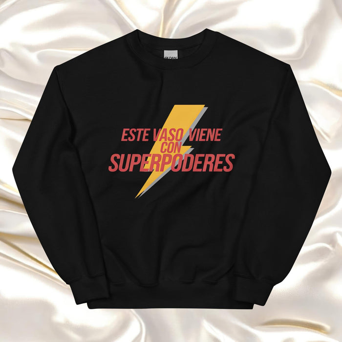 Este Vaso Viene Con Superpoderes Exclusive Art Piece Home Office Work Mexican Spanish Pride Gift One-Of-A-Kind Unisex Sweatshirt | E11 Mexicada Black / S