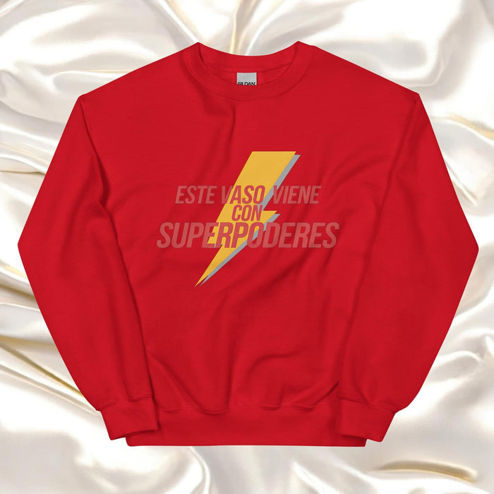 Este Vaso Viene Con Superpoderes Exclusive Art Piece Home Office Work Mexican Spanish Pride Gift One-Of-A-Kind Unisex Sweatshirt | E11 Mexicada Red / S