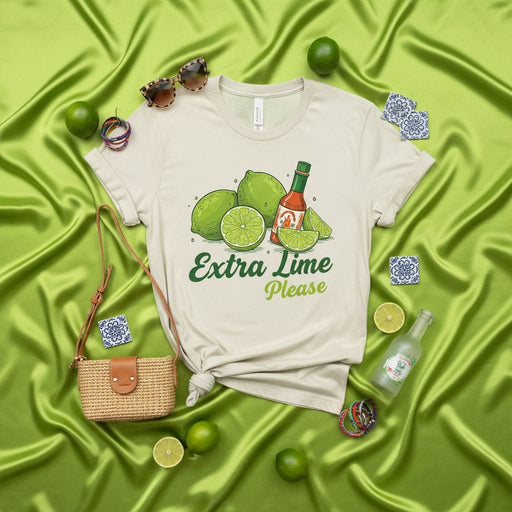 Extra Lime Please T-Shirt Graphic Tee Mexican Hot Sauce Lime Drink Shirt Mexicada