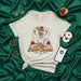 Feliz Navi-Cumbia Skeleton T-Shirt: Christmas Mariachi Skull with Sombrero, Maracas, Poinsettias & Lights - Funny Holiday Party Unisex Tee Mexicada
