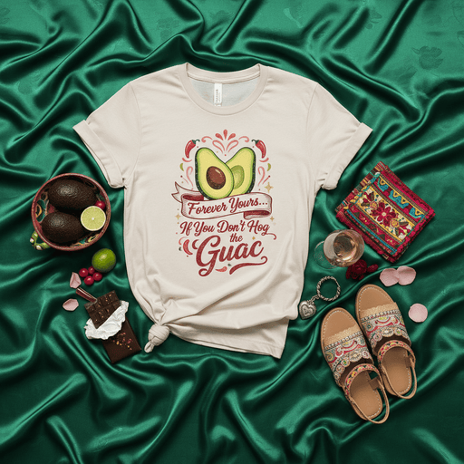 Forever Yours If You Don't Hog the Guac T-Shirt, Funny Avocado Shirt, Guacamole Lover Tee, Mexican Food Fiesta Party Outfit, Cinco de Mayo Humor Gift for Men Women, Summer Cookout Festival Apparel Mexicada