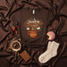 Fueled by Champurrado & Chisme T-Shirt: Cozy Mexican Hot Chocolate Drink and Gossip Tee, Unisex Dark Brown Shirt, Latina Winter Holiday Gift. Mexicada
