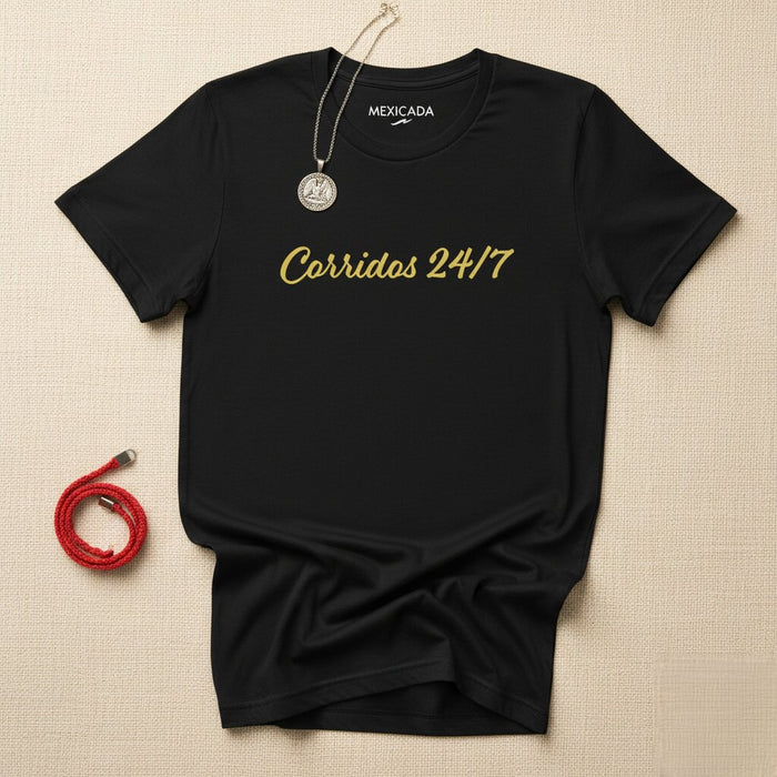 Maglietta Corridos 24/7 Uomo e Donna | Musica, Messicana, Band, Cultura, Stile di Vita, C5