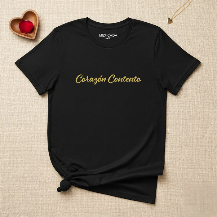 Maglietta Corazón Contento per Uomo e Donna | Cuore Felice, Gioia, Positività, Amore | C5