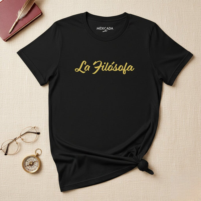 La T-Shirt da Uomo e Donna La Filósofa | Filosofo, Saggezza, Conoscenza, Pensiero, Intellettuale | L5