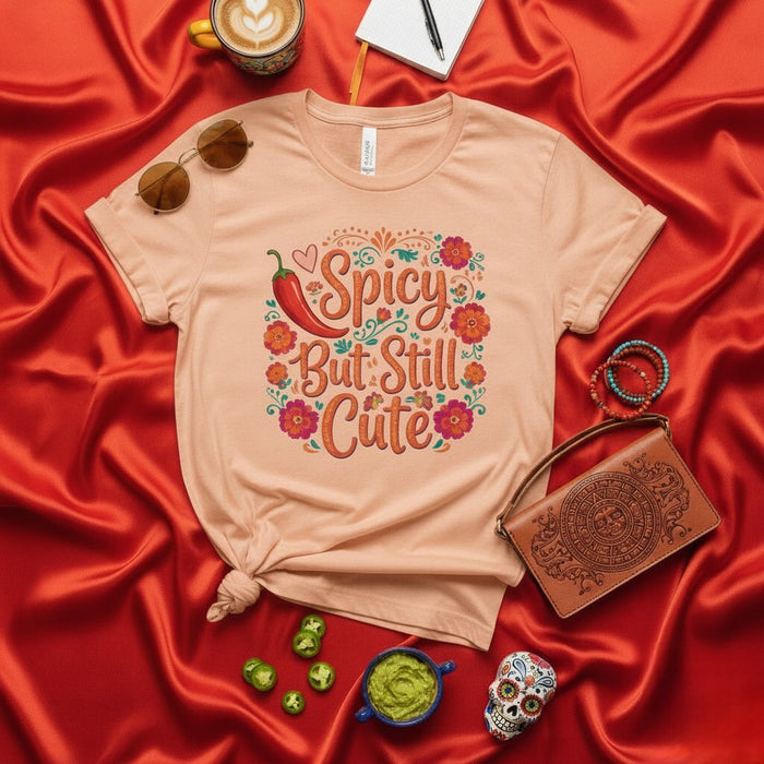 Camiseta Picante Pero Tierna, Gráfico Floral de Chile Mexicano, Top de Fiesta para Mujer Cinco de Mayo, Camisa Divertida para Amantes de la Comida, Regalo para Latina