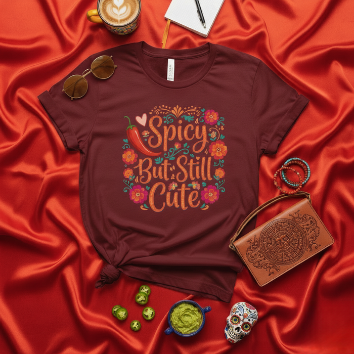 Camiseta Picante Pero Tierna, Gráfico Floral de Chile Mexicano, Top de Fiesta para Mujer Cinco de Mayo, Camisa Divertida para Amantes de la Comida, Regalo para Latina