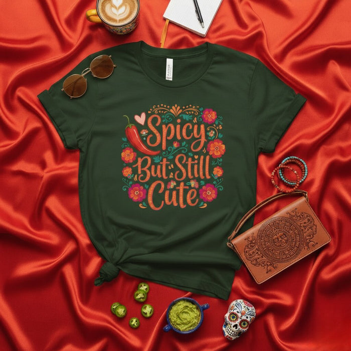 Camiseta Picante Pero Tierna, Gráfico Floral de Chile Mexicano, Top de Fiesta para Mujer Cinco de Mayo, Camisa Divertida para Amantes de la Comida, Regalo para Latina