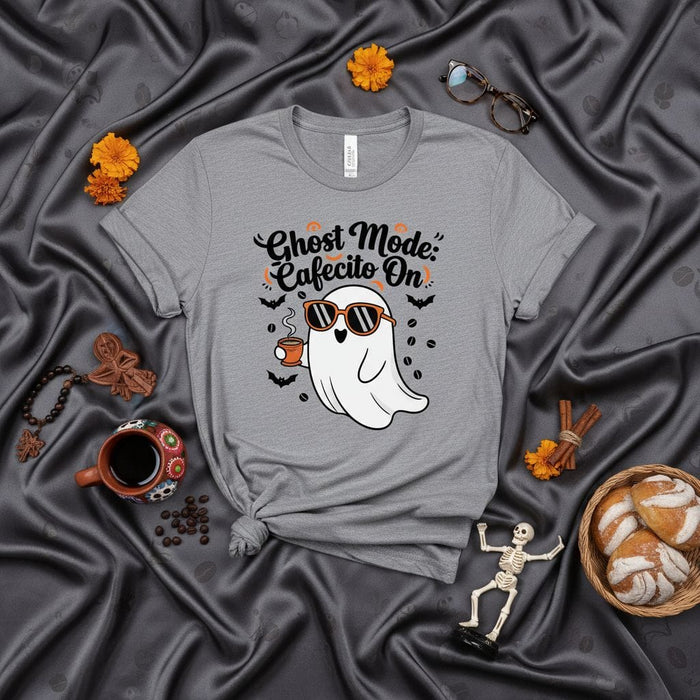 Ghost Mode Cafecito On T-Shirt Funny Halloween Coffee Lover Ghost Tee Spooky Season Unisex Fall Shirt Gift for Coffee Addicts and Caffeine Lovers Max 240 Characters Optimized SEO Title Mexicada