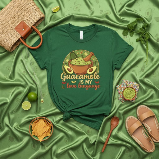 Guacamole Is My Love Language T-Shirt, Funny Guacamole Shirt, Avocado Lover Tee, Mexican Food Lover Gift, Cinco De Mayo Apparel, Unisex T-Shirt Mexicada